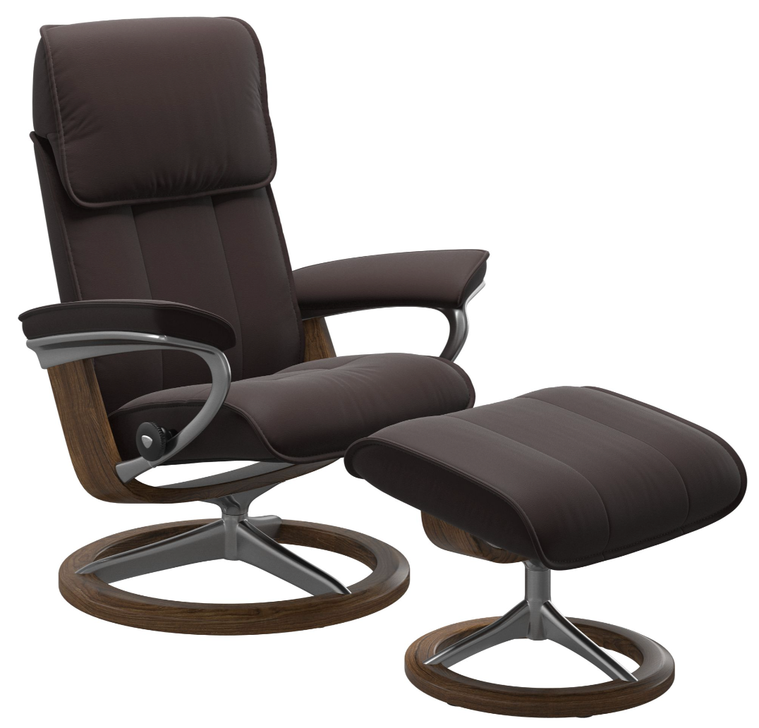 Ekornes Stressless Admiral Medium Signature Recliner with Ottoman