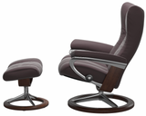 Ekornes Stressless Wing Small Signature Recliner with Ottoman