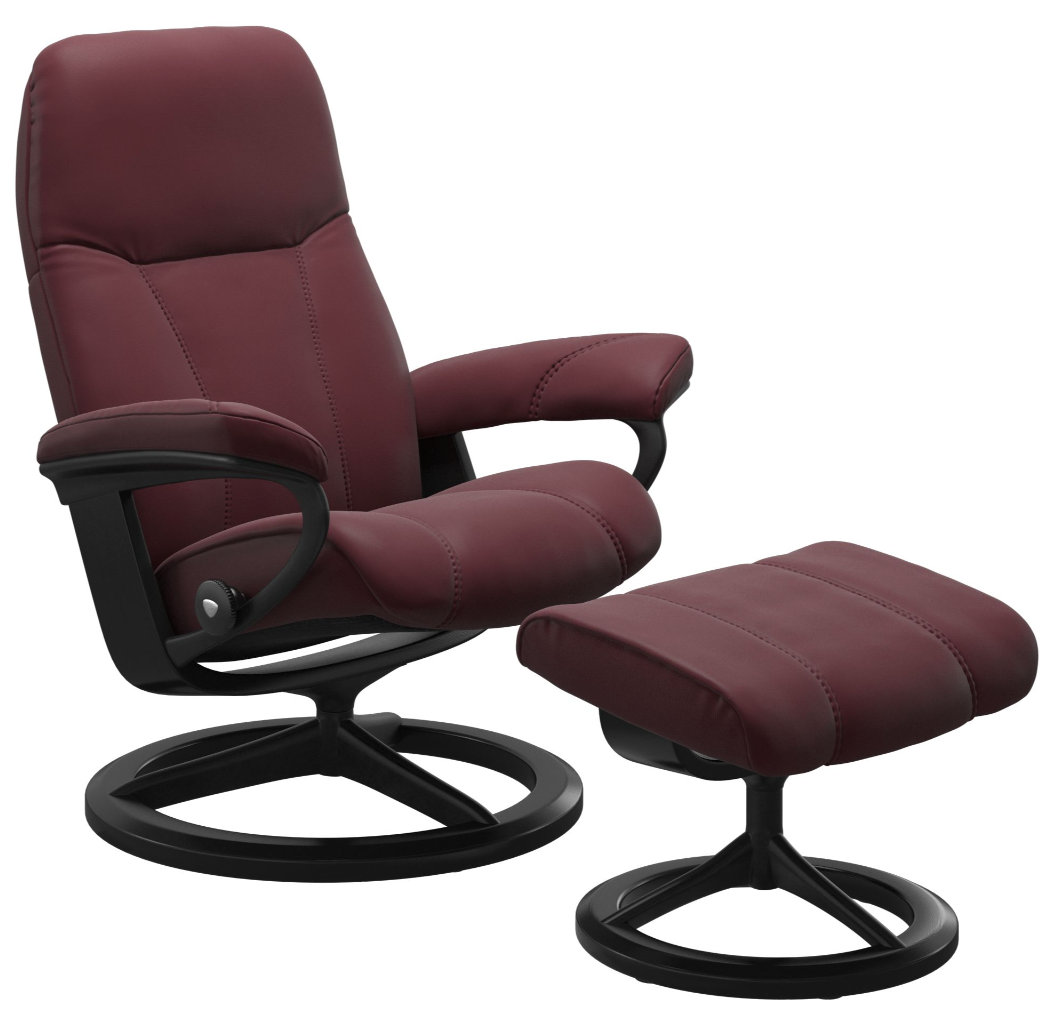 Ekornes Stressless Consul Medium Signature Recliner with Ottoman Ekornes Stressless Consul Medium Signature Recliner with Ottoman