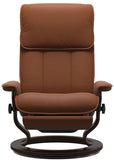 Ekornes Stressless Admiral Large Classic Power Recliner With Ottoman Large Power Leg/Back: Brown Wood Classic Base; New Cognac Paloma Leather
