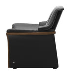 Ekornes Stressless Eldorado Occasional Chair in Black Cori Leather and Teak Wood