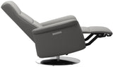 Ekornes Stressless Mike Large Power Recliner Large: Moon Steel Base; Silver Grey Paloma Leather