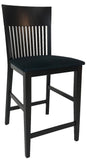 Ansager 865 Counter Stool in Wenge Wood and Black Fabric Seat