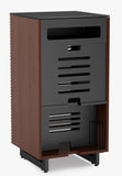 The Corridor 8172 audio tower and stereo cabinet is an audiophile's dream. This modern audio rack features adjustable storage for all of your AV components, media, and favorite vinyl records, reversible remote-friendly louvered doors, a concealed power management compartment, and an elegant satin-etched glass top that is the perfect home for your record player. Built-in ventilation promotes airflow to keep your electronics cool and protected. Part of the award-winning Corridor Media Collection. 