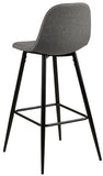 Actona Wilma Barstool in a Light Grey Seat and Black Metal Legs/Footrest