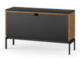 The 7128's slim design makes it an elegant choice for storage or as an entertainment center for a small home theater system. Louvered doors conceal the cabinet's contents while still allowing remote control access. Storage compartments provide ample space, including a perfectly positioned soundbar shelf to enhance your media center's audio performance, and includes an unbelievably soft and durable satin-etched glass top.