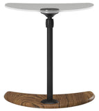 Ekornes USB Table A End Table Teak Wood Base; Black Stem; Glass Top