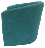 Actona Tub Occasional Chair with a Rio Turquoise Fabric Seat and Black Steel Base