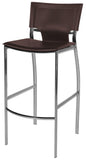 Ital Studio Vera Barstool with a Wenge Leather Seat and Chrome Legs