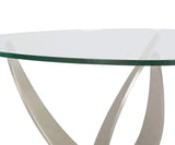 Elite Modern Reef End Table in Glass and Champagne-Plated Metal