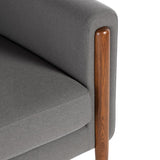 Scandinavian Design Steen Sofa with a Steel Grey Fabric Seat and Walnut Stained Ash Legs