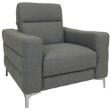 Natuzzi B940 Stima Armchair with an Aluminum Fabric Seat and Metal Legs