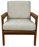 Sun Cabinet 4023 Chair in Teak Wood and Sherlock Pearl Fabric
