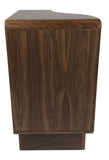 Sun Cabinet's Nightstand For Left Side With Graceful Curved Top & Drawers in Walnut