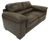 Natuzzi B949 Loveseat in Brown Leather and Brown Wood Legs
