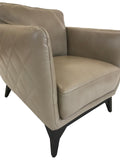 Kuka 1961B Occasional Chair in Taupe Leather and Brown Legs