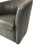 Natuzzi A835 Swivel Chair in a Grigio Grey Leather