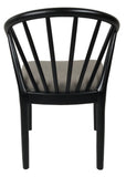J.L. Moller 50 Dining Chair in Black Wood and Grey Fabric