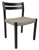 J.L. Moller 401 Dining Chair with a Grey Andante Fabric Seat and a Wenge Frame