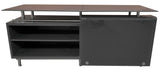 Star Bellini BU3 Sideboard in Dark Grey, Glass, and Steel