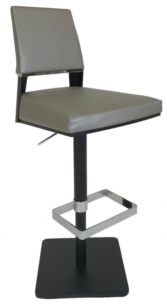 Elite Modern Vivian Barstool with Granite Fabric, a Carbon Base and a Steel Footrest