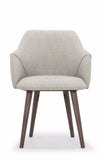 Scandinavian Design Dine Dining Chair in a Mole Color Venga Fabric Seat and Walnut Legs