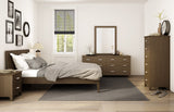 Mobican Sapporo Modern Queen Bed in Walnut (pictured with bedroom set)