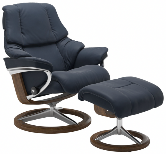 Ekornes Stressless Reno Small Signature New Sit Recliner with Ottoman