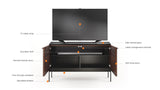BDI 7128 Corridor TV Stand with Double-Width Design in Charcoal