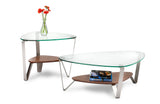 BDI Furniture Dino 1344 Espresso; Glass; Satin-Nickel Plated Steel Coffee Table