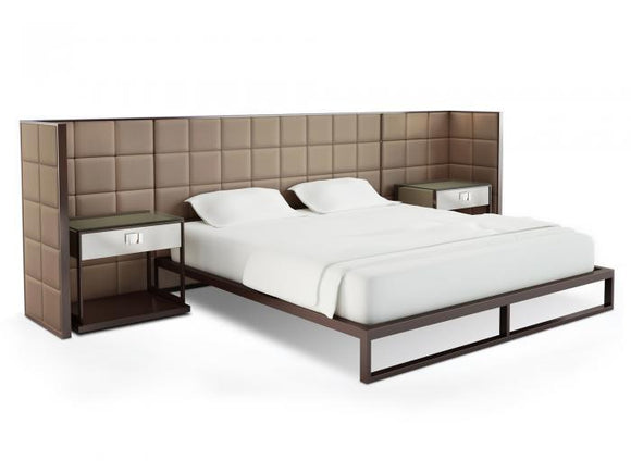 Elite Modern Lorin Wing Bed And Nightstands