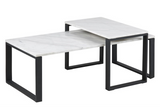 Actona Katrine Coffee Table with a Marble White Top and Black Metal Base