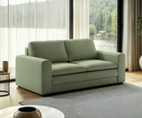 Luonto Cove Queen Sleeper Loveseat In Yedi Light Pea Green Fabric *Quick Ship*