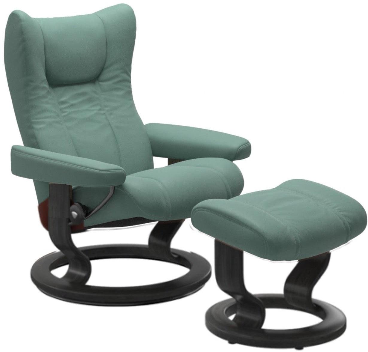 Ekornes Stressless Wing Large Classic Recliner with Ottoman International Design Center