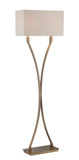 Contemporary floor lamp with Antique brass finish and off-white fabric shade