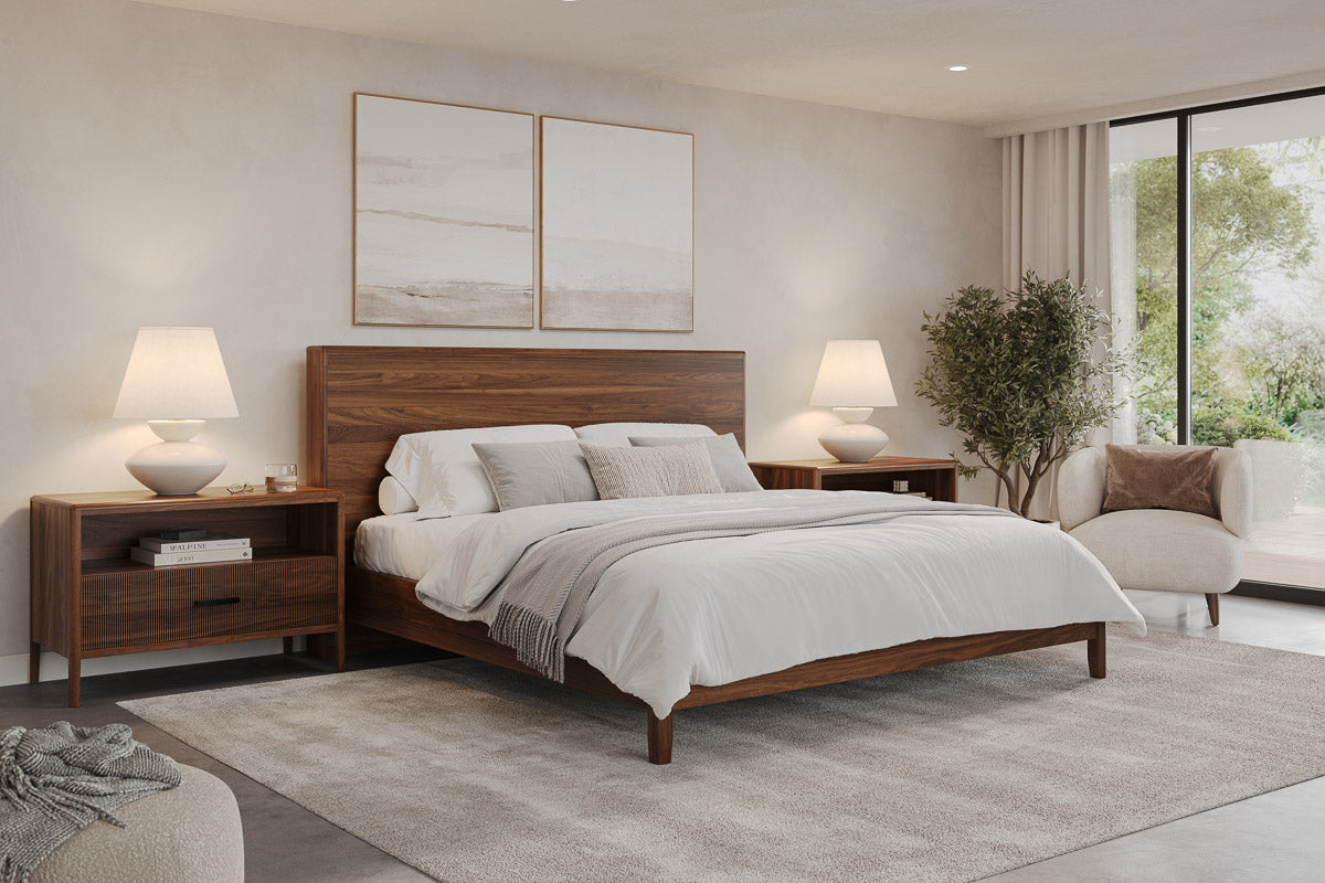 Mobican Noah Queen Bed With Wood Headboard