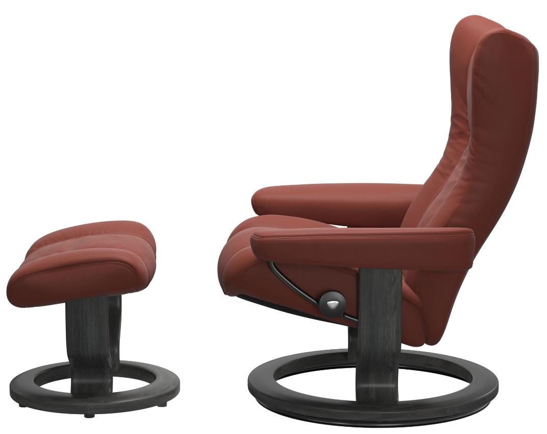 Ekornes Stressless Wing Medium Classic Recliner with Ottoman
