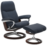 Ekornes Stressless Consul Small Signature Recliner with Ottoman