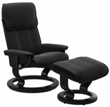 Ekornes Stressless Admiral Large Classic Recliner with Ottoman