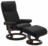Ekornes Stressless Aura Large Classic Recliner with Ottoman