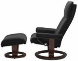 Ekornes Stressless Aura Large Classic Recliner with Ottoman