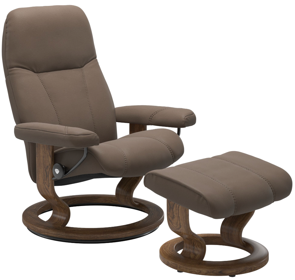 Ekornes Stressless Consul Large Classic Recliner with Ottoman Ekornes Stressless Consul Large Classic Recliner with Ottoman