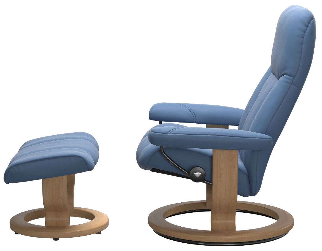Ekornes Stressless Consul Medium Classic Recliner with Ottoman Ekornes Stressless Consul Medium Classic Recliner with Ottoman