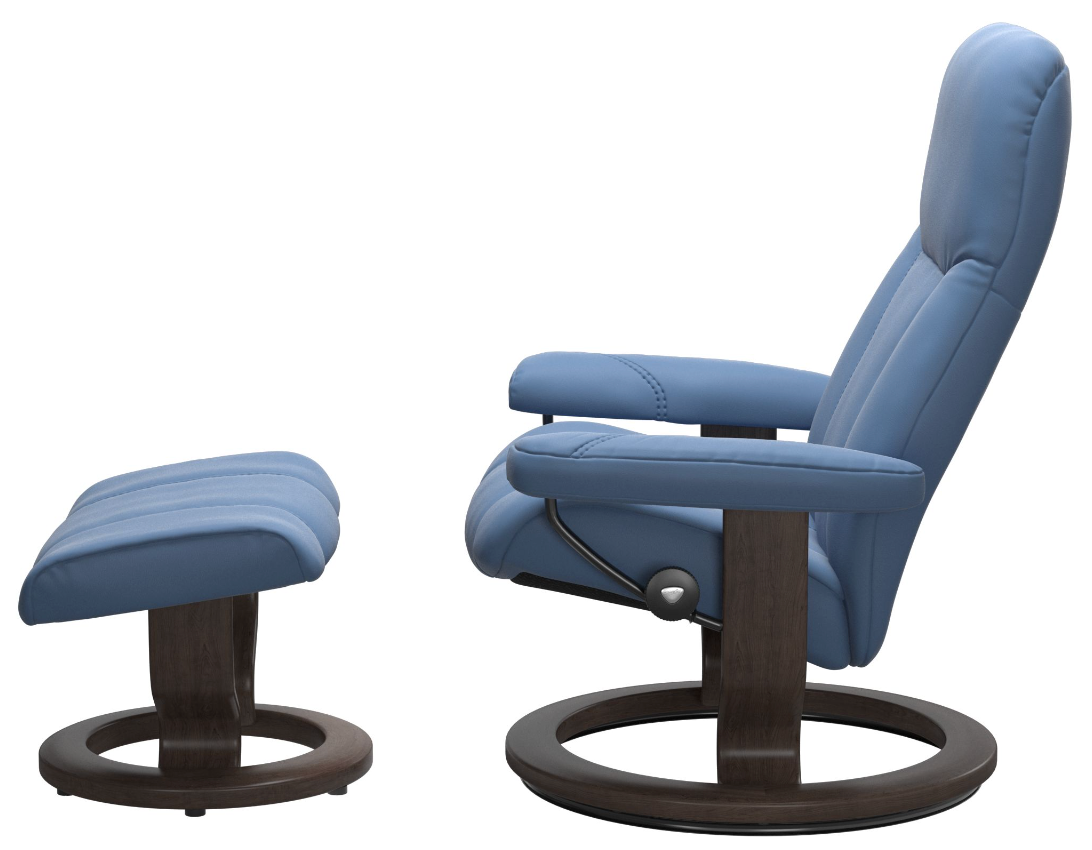 Ekornes Stressless Consul Medium Classic Recliner with Ottoman