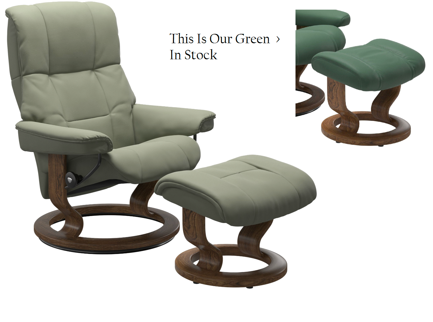 Ekornes Stressless Mayfair Large Classic Recliner with Ottoman