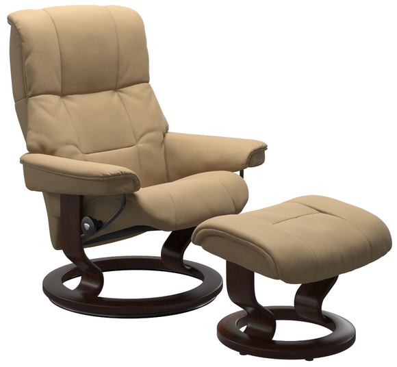 Ekornes Stressless Mayfair Small Classic Recliner with Ottoman