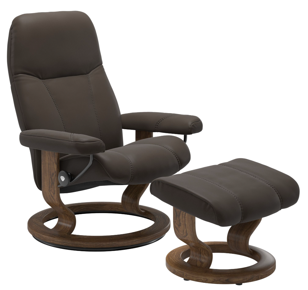 Ekornes Stressless Consul Large Classic Recliner with Ottoman Ekornes Stressless Consul Large Classic Recliner with Ottoman