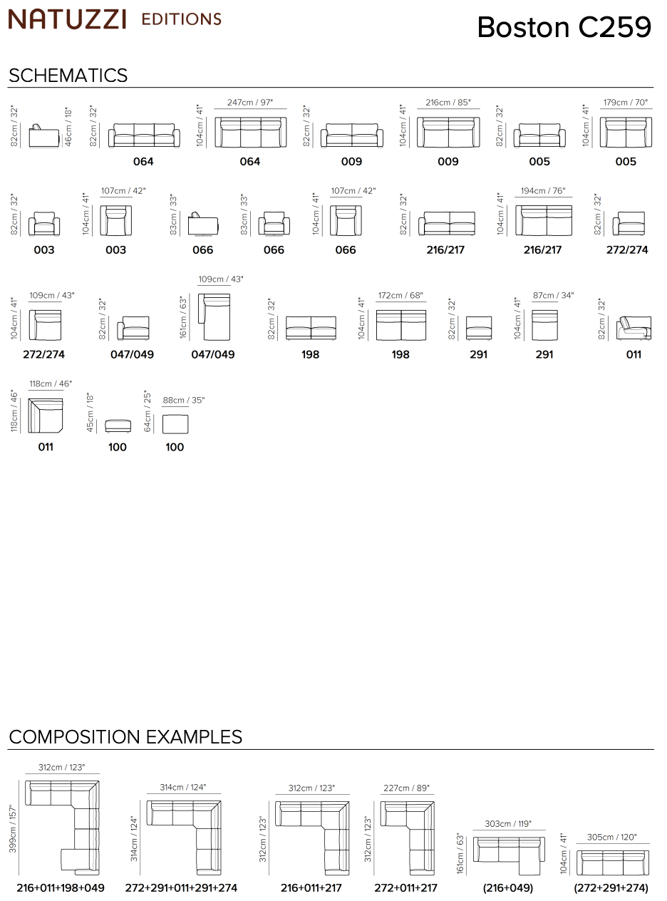 Natuzzi C259 Boston Sectional | International Design Center