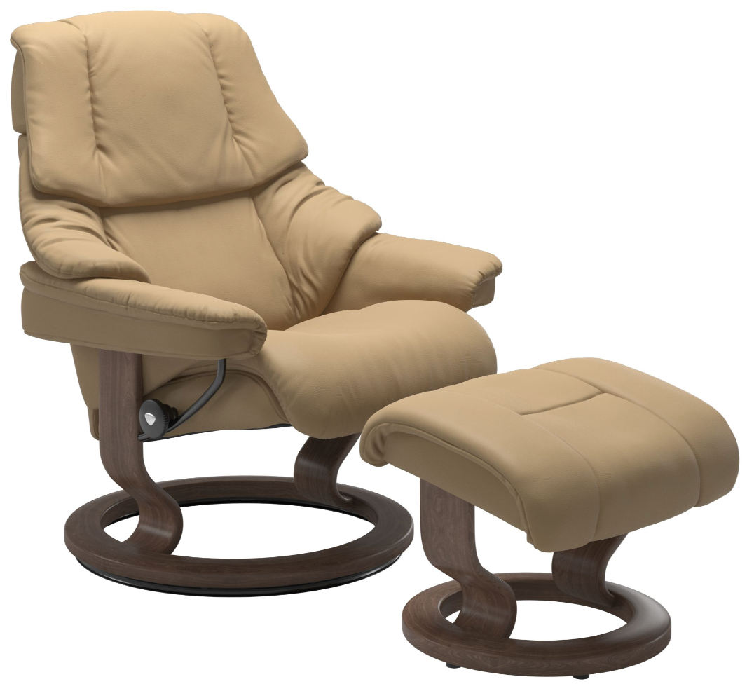 EKORNES ベージュ レザー スツール Ekornes Stressless Reno Medium Classic *Quick Ship