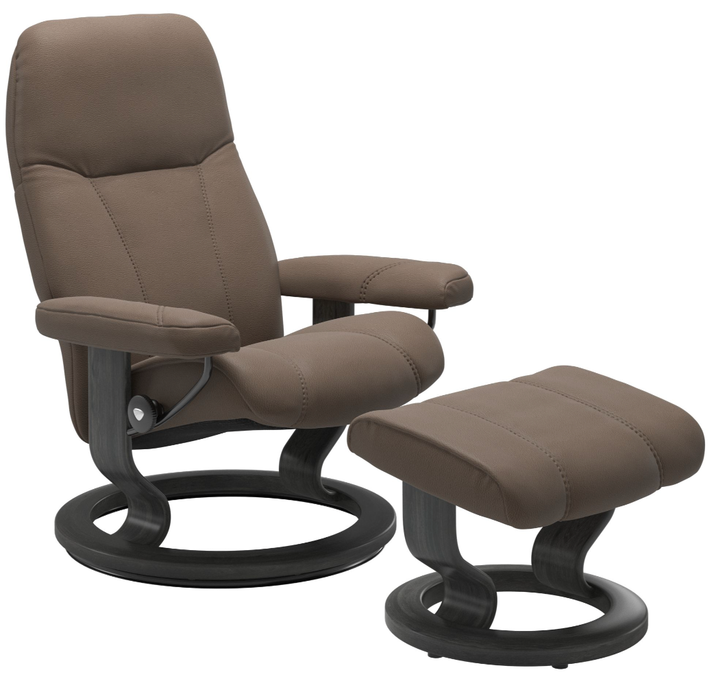 マサオカン　送料込　EKORNES　Stressles® Consul　B Ekornes Stressless Consul Large Signature Recliner with Ottoman